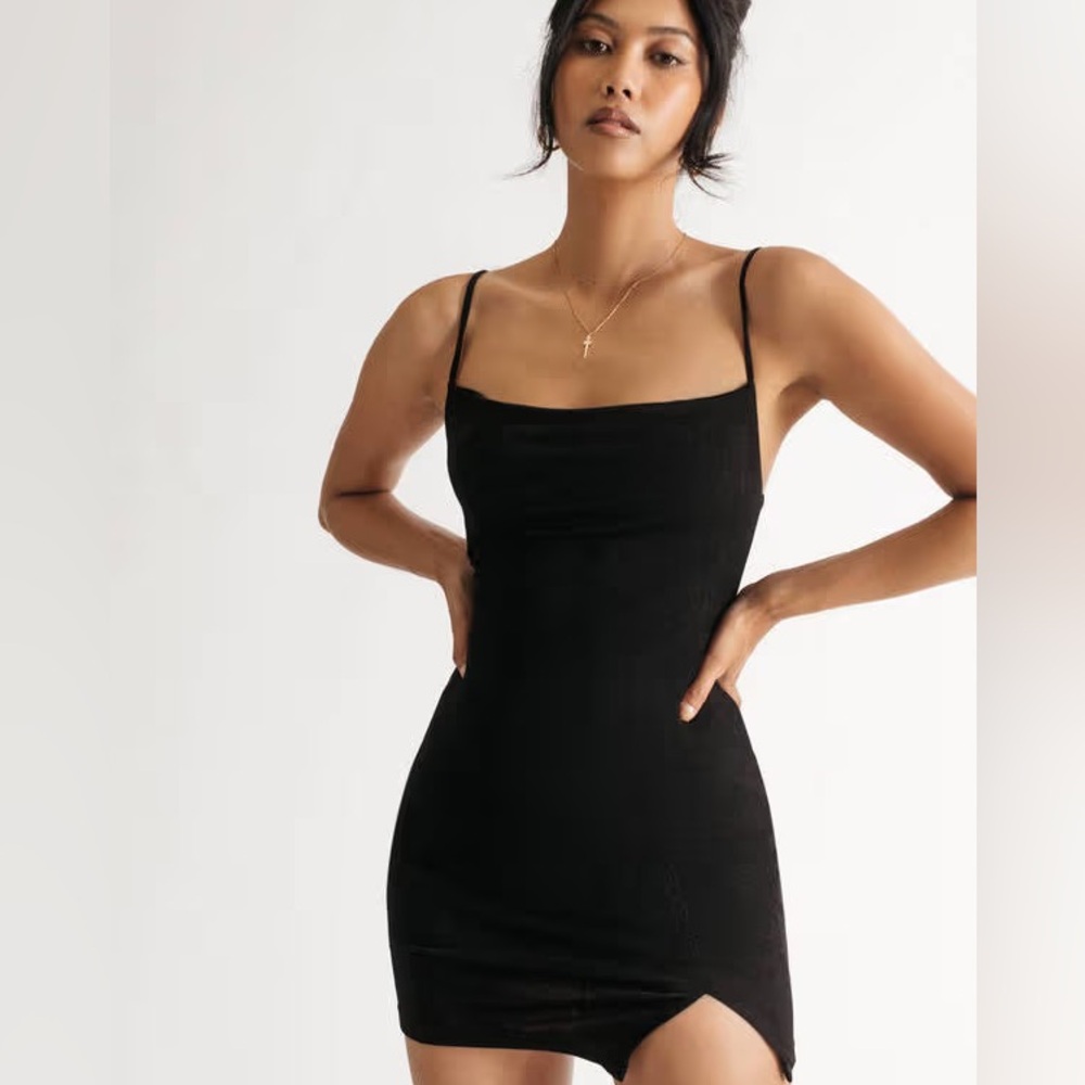 Ardene Black Mini Dress with Spaghetti Straps